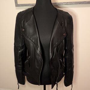 Topshop Black Leather Biker Jacket